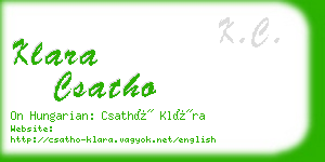 klara csatho business card